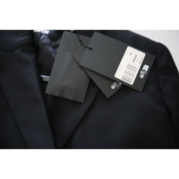 The Kooples Women's Sz 38 Black Short Wool-Blend Pleated Blazer Jacket - Picture 6 of 8